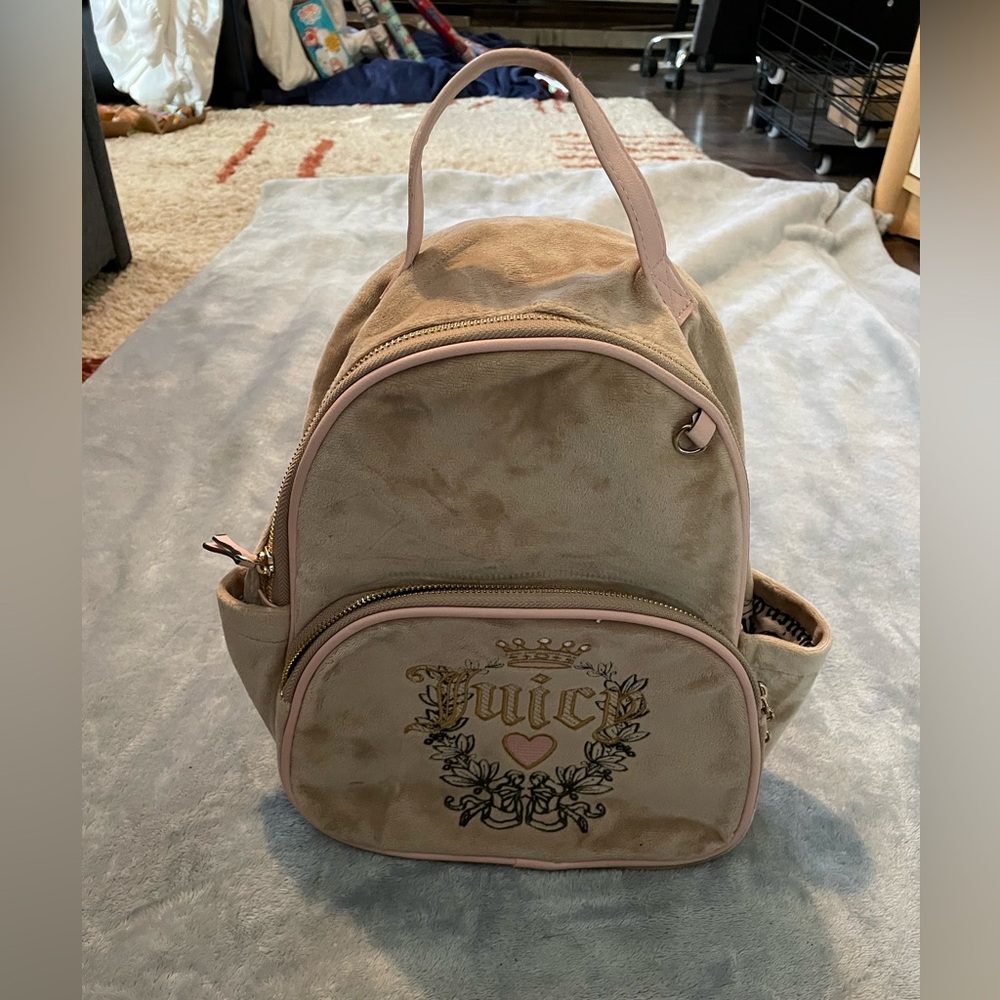 Juicy Couture Beige and Pink Backpack